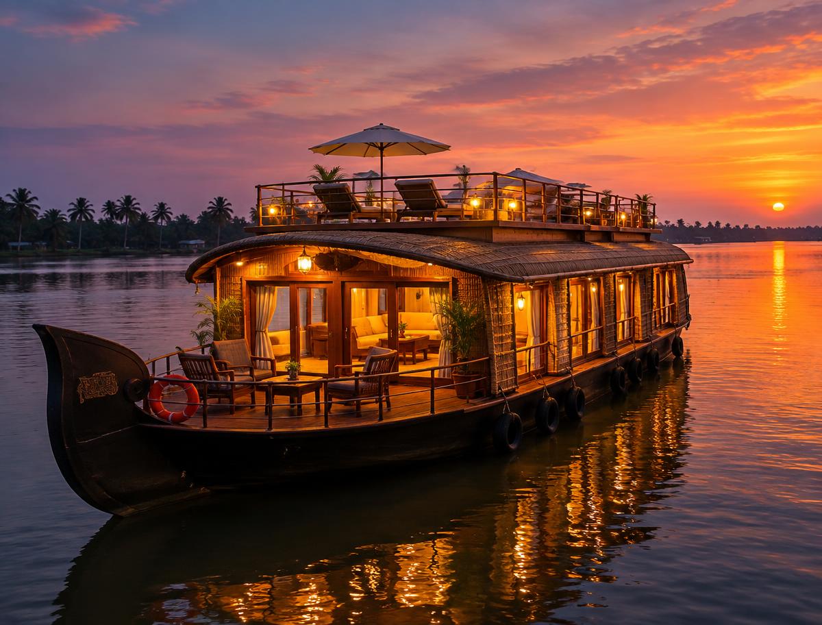 Luxury Houseboat with Upper Deck